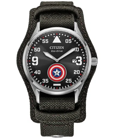 Citizen Eco-drive Men's Marvel Captain America Forever Gray Fabric Strap Watch 40mm