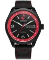 Citizen Eco-drive Men's Marvel Deadpool Returns Black Leather Strap Watch 43mm In No Color
