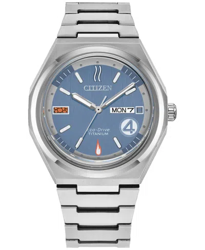 Citizen Eco-drive Men's Marvel Fantastic Four Zenshin Silver-tone Super Titanium Bracelet Watch 40mm Gift Se