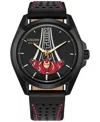 Citizen Eco-drive Men's Marvel Tony Stark Kinda Sorta Famous Black Leather Strap Watch 43mm In Black