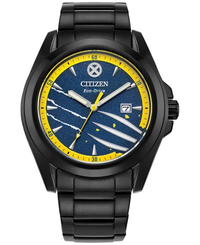 Citizen Eco-drive Men's Marvel Wolverine Black-tone Stainless Steel Bracelet Watch 43mm Gift Set In No Color