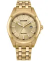 Citizen Peyten Mens Gold Tone Stainless Steel Bracelet Watch Bm7532-54p In Gold-tone