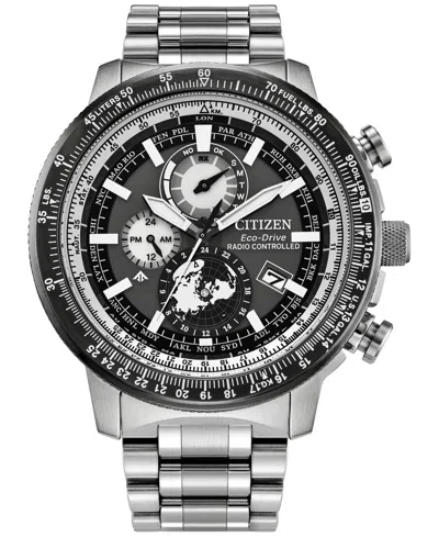 Citizen Eco-drive Men's Promaster Stainless Steel Bracelet Watch 46mm In Silver-tone