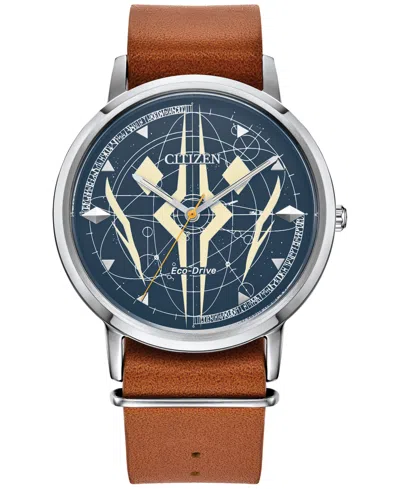 Citizen Eco-drive Men's Star Wars Ahsoka Tano Brown Leather Strap Watch 41mm
