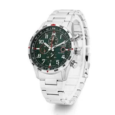 Pre-owned Citizen Eco Drive Mens Watch 42.5mm 10atm Stainless Steel Chronograph Japan Made