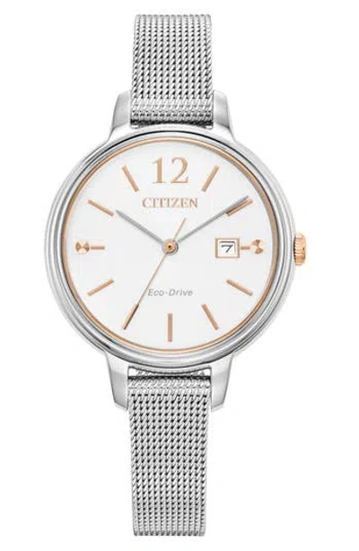 Citizen Eco-drive Mesh Strap Watch, 31mm In Gray