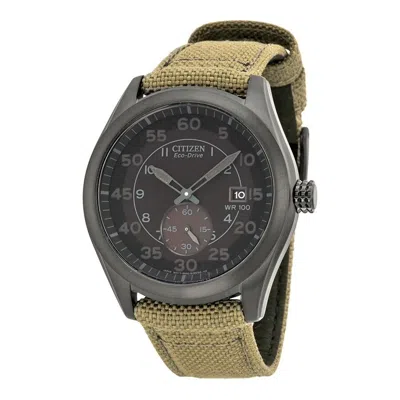 Pre-owned Citizen Eco-drive Military Black & Canvas Strap 100m Watch Bv1085-31e