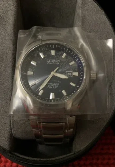Pre-owned Citizen Eco-drive Paradigm Super Titanium Watch Sapphire Crystal Dial Bm7170-53l