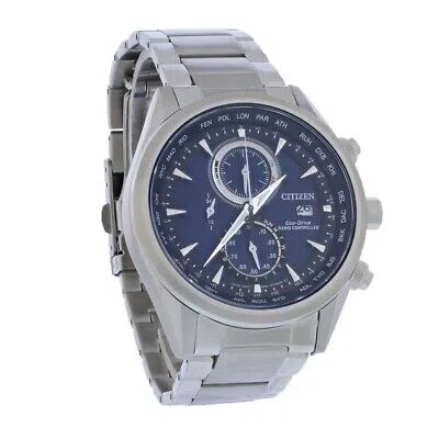 Pre-owned Citizen Eco Drive Pcat Mens Chronograph Stainless Blue Dial Watch At8260-85l