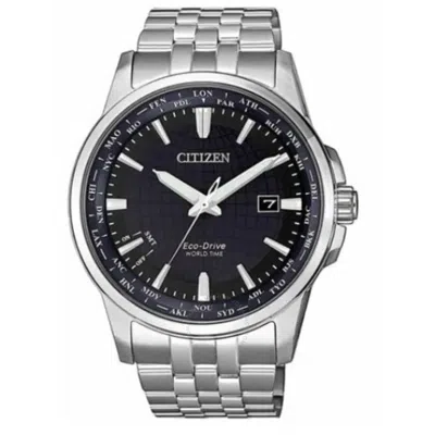 Citizen Eco-drive Perpetual Black Dial Men's Watch Bx1001-89l In Silver Tone/black