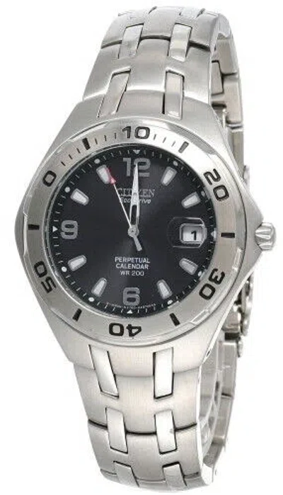 Pre-owned Citizen Eco-drive Perpetual Calendar Dial Ss Men's Watch Bl1020-55h