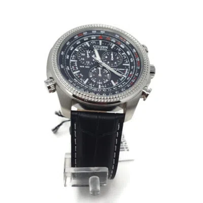 Pre-owned Citizen Eco-drive Perpetual Calendar Wr 100 Alarm Pilot Watch Bl5401-09e