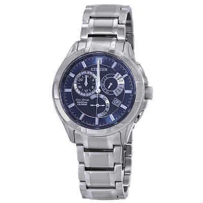 Pre-owned Citizen Eco-drive Perpetual Gmt Blue Dial Men's Watch Bl8160-58l