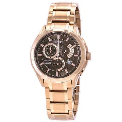 Pre-owned Citizen Eco-drive Perpetual Gmt Brown Dial Men's Watch Bl8163-50x
