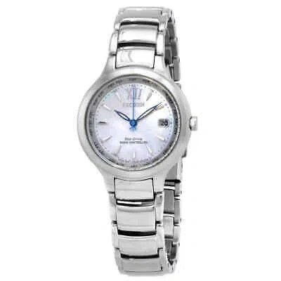 Pre-owned Citizen Eco-drive Perpetual World Time Mop Dial Ladies Watch Ec1170-85d