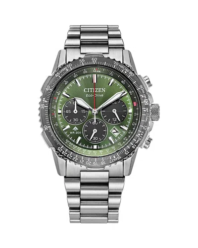 Citizen Eco Drive Promaster Air Navihawk Chronograph, 40mm In Green/silver