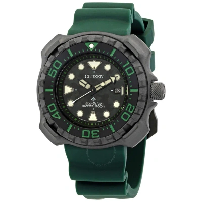 Citizen Eco-drive Promaster Diver Green Dial Super Titanium Men's Watch Bn0228-06w In Black / Green