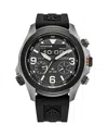 Citizen Eco-drive Men's Chronograph Promaster Land Black Rubber Strap Watch 44mm In Black/black