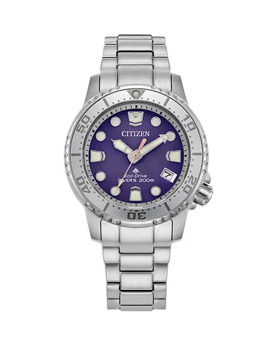 Citizen Eco Drive Promaster Sea Dive Watch, 37mm In Purple/silver