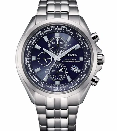 Pre-owned Citizen Eco-drive Radio Controlled Blue Dial Sapphire Crystal Watch At8200-87l