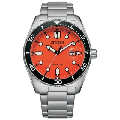 Pre-owned Citizen Eco-drive Red Dial Aw1760-81x Usus