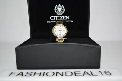 Pre-owned Citizen Eco-drive Signature Marne Yellow Gold Diamond Eo1102-51a $1795 Watch