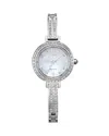 Citizen Eco-drive Womens Crystal Accent Silver Tone Stainless Steel Bracelet Watch Em0860-51d In White