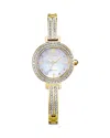 Citizen Eco-drive Womens Crystal Accent Gold Tone Stainless Steel Bracelet Watch Em0862-56d In White