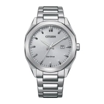 Pre-owned Citizen Eco-drive Silver Dial Stainless Steel Strap Men Watch Bm7600-81a