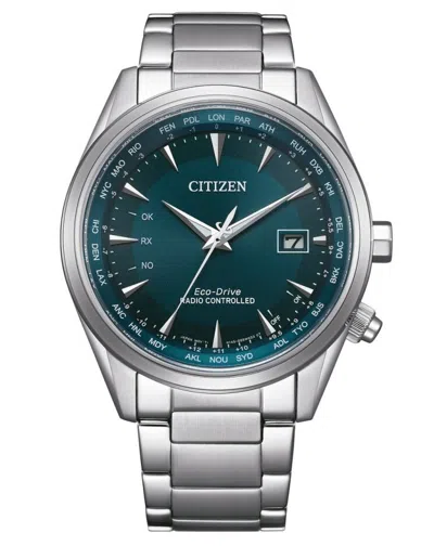 Pre-owned Citizen Eco-drive Silver Stainless Steel Strap Men Watch Cb0270-87l