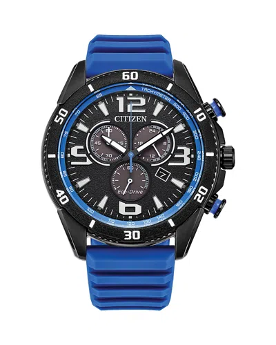 Citizen Men's Sport Casual Brycen Blue Silicone Strap Watch 44.8mm
