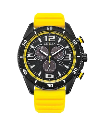 Citizen Men's Sport Casual Brycen Yellow Silicone Strap Watch 44.8mm