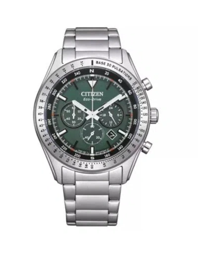 Pre-owned Citizen Eco-drive Sport Casual Silver Tone Stainless Steel (ca4600-89x)
