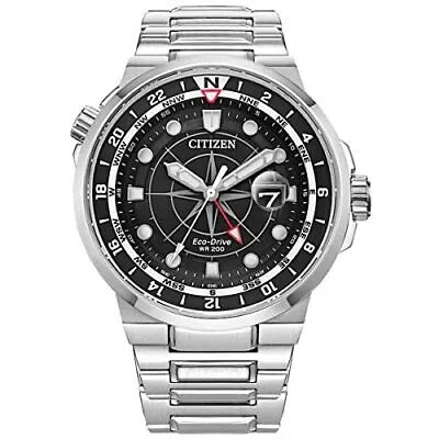 Pre-owned Citizen Eco-drive Sport Luxury Endeavor Steel Bracelet Watch | 44mm | Bj7140-53e