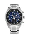 Citizen Super Titanium Mens Silver Tone Bracelet Watch By1010-57l In Blue/silver