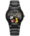 Citizen Eco-drive Unisex Disney Mickey Mouse Black Stainless Steel Bracelet Watch 40mm In Black