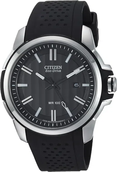 Pre-owned Citizen Eco-drive Weekender Men Watch, Stainless Steel With Polyurethane Strap