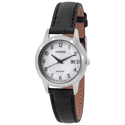 Citizen Eco-drive White Dial Ladies Watch Fe1081-08a In Black / White