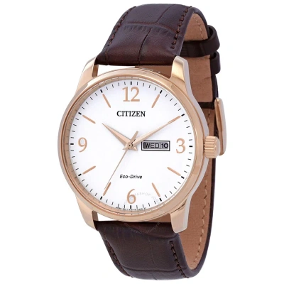 Citizen Eco-drive White Dial Men's Watch Bm8553-16a In Brown / Gold / Gold Tone / Rose / Rose Gold / Rose Gold Tone / White