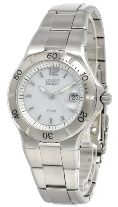 Pre-owned Citizen Eco Drive White Dial Stainless Steel Men's Watch Bm0550-51a
