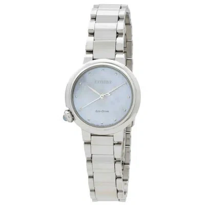 Pre-owned Citizen Eco-drive White Mop Dial Ladies Watch Em0910-80d