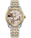 Citizen Minnie Mouse Womens Two Tone Stainless Steel Bracelet Watch Fe6084-70w In No Color