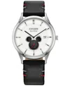 Citizen Mickey Mouse Mickey Mouse Unisex Adult Black Leather Strap Watch Bv1130-03w In Black