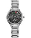 Citizen Eco-drive Women's Disney Mickey Mouse Friends Stainless Steel Bracelet Watch 29mm In Silver-tone