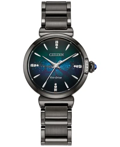 Citizen Eco-drive Women's L Mae Diamond Accent Gray-tone Stainless Steel Bracelet Watch 30mm In No Color