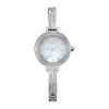 Citizen Eco-drive Womens Crystal Accent Silver Tone Stainless Steel Bracelet Watch Em0860-51d In Metallic