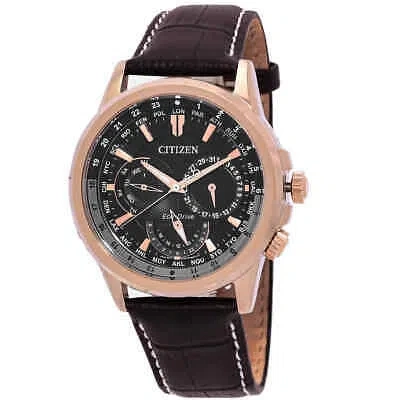 Pre-owned Citizen Eco-drive World Time Chronograph Black Dial Men's Watch Bu2023-12e
