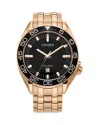 Citizen Sport Luxury Mens Rose Goldtone Stainless Steel Bracelet Watch Aw1773-55e In Black/rose Gold