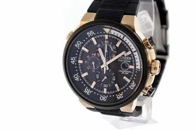Pre-owned Citizen Ecodrive Endeavor Black Dial Black Polyurethane Strap Men's Watch Ca0448-08e