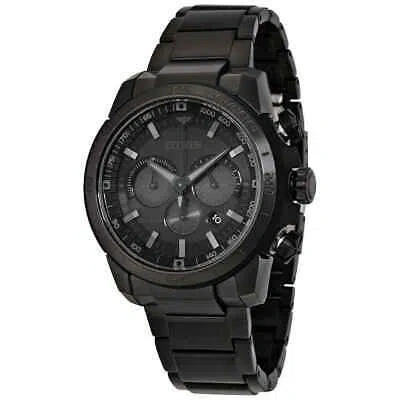 Pre-owned Citizen Ecosphere Eco-drive Black Dial Men's Watch Ca4184-81e